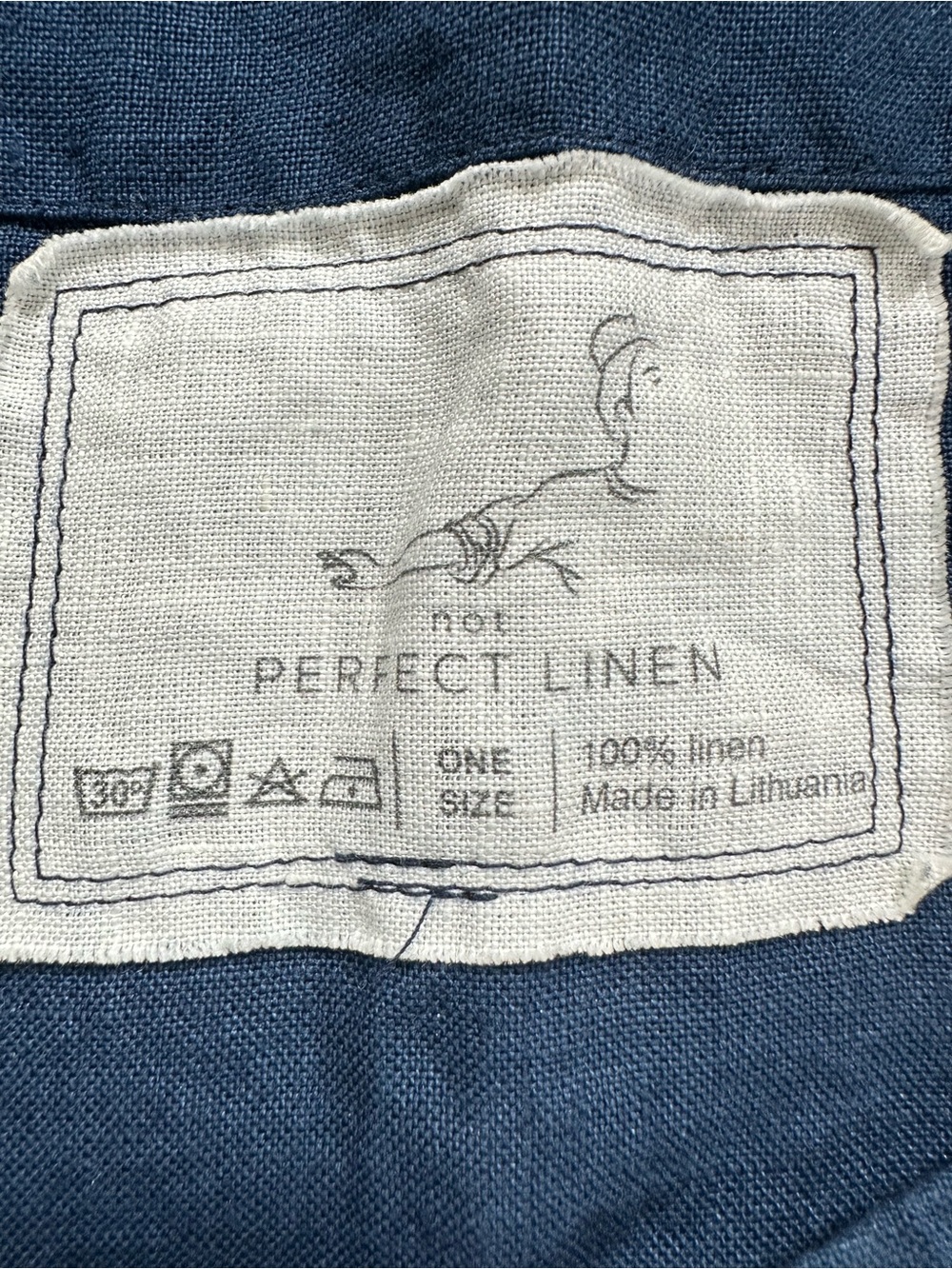 notPERFECTLINEN Deep Blue Short Sleeve Linen Tee - Picture 2 of 4